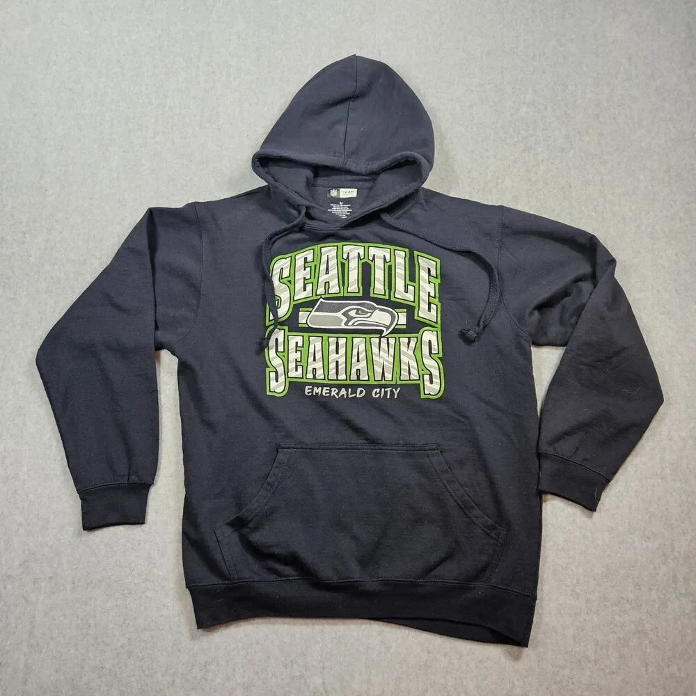 Seattle Seahawks Mens M Team Blue Football NFL Team Hoodie Pullover